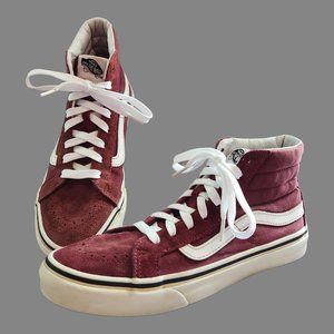 Vans Red and White Sneakers Classic Low-Top Design